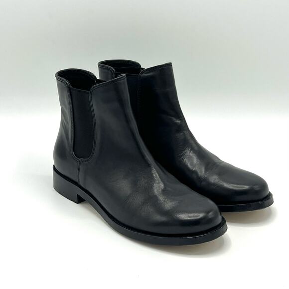 KORS Michael Kors Black Leather Slip On Ankle Boot Size 5.5 - Picture 1 of 9